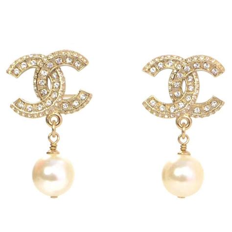 chanel pearl drop earrings for sale